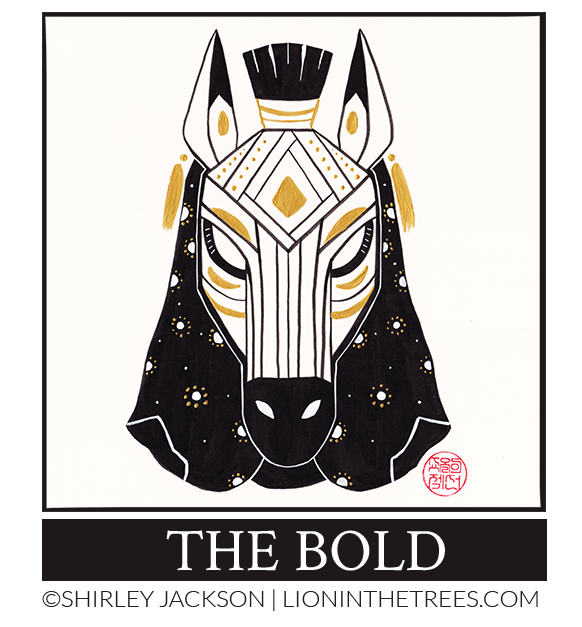 The Bold - Oracles of the Wild original piece. The Bold is inspired by the zebra.