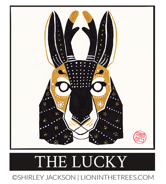 The Lucky - Oracles of the Wild original piece. The Lucky is inspired by the jackalope.