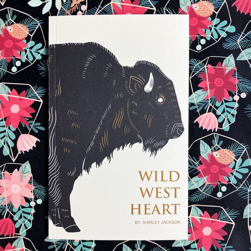 Cover of the Wild West Heart Zine that portrays a bison on the front.